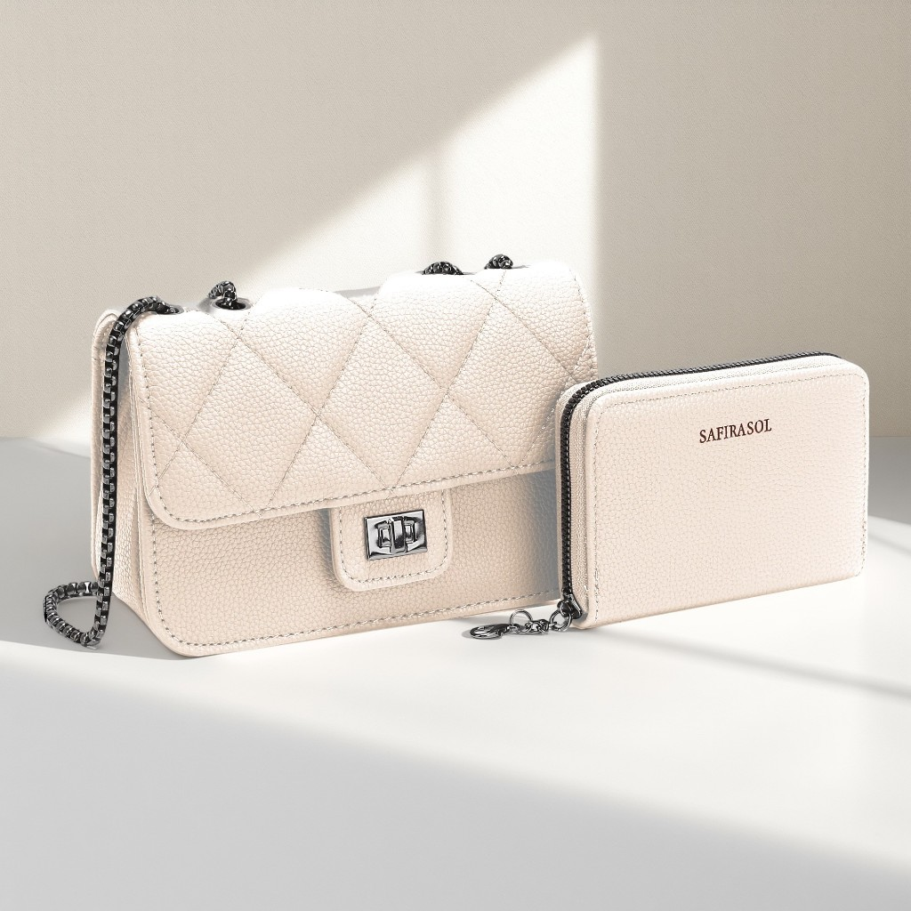 Bolsa Feminina Alça De Corrente Transversal kit2 bolsa com carteira Pequena Festa Balada Moda Blogueira LZ360