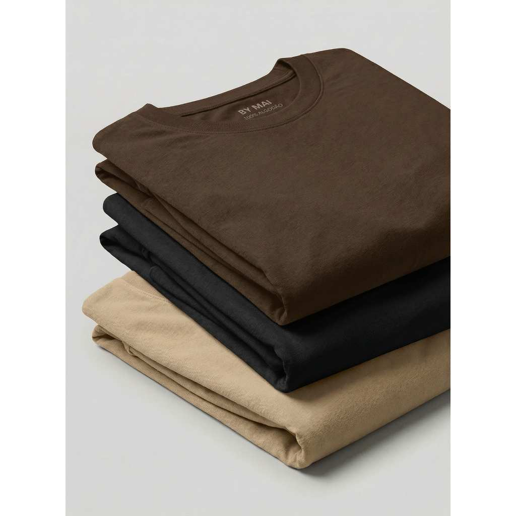 Kit 3 Camisetas Femininas Básicas Babylook 100% Algodão Lisa Confortável